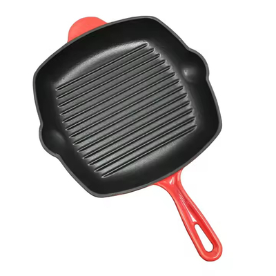 Cast Iron Enamel Pre-Seasoned 27cm Steak Pan Cast Iron Frying Pan