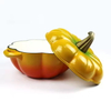 Factory High Quality Cast Iron Enamel Pumpkin Shape Stew Pot Casserole With Lid and Knob