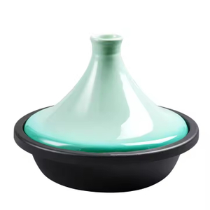 Custom Red Color Cast Iron Enamel Mini Moroccan Tagine Pot With Cone Ceramic Lid