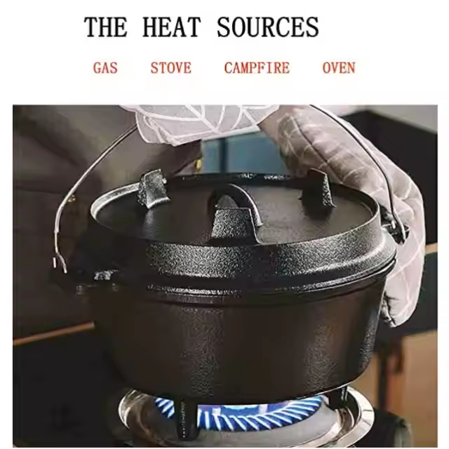 Camp Chef Pre-Seasoned Cast Iron Preseasoned Dutch Oven Cast Iron