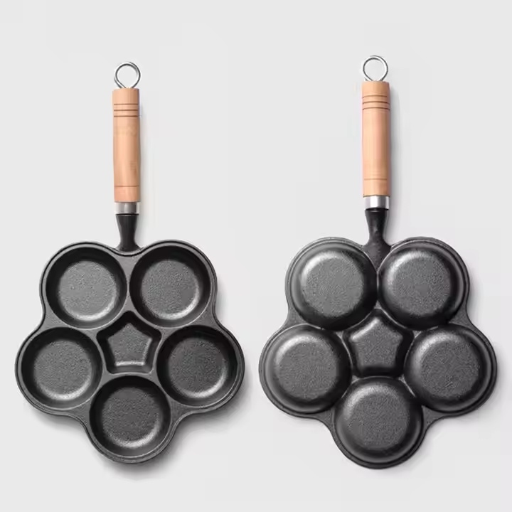 Premium Custom Logo Pre-Seasoned 6/8/10"Inch Round Non Stick Cast Iron Fry Pan Skillet Pan Cookware for Cooking