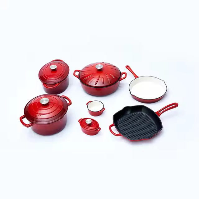 Debien Minimalist Design Cast Iron Non-Stick Cookware Set Low MOQ Pots and Pans for Cooking