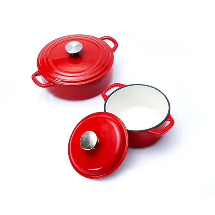 Hot Selling 7 Pieces Cast Iron Pre-seasoned Camping Pot Cookware Set