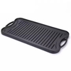 Customized Rectangular Pre-seasoned Cast Iron Double Sided Grill Griddle Pan for Outdoor Camping
