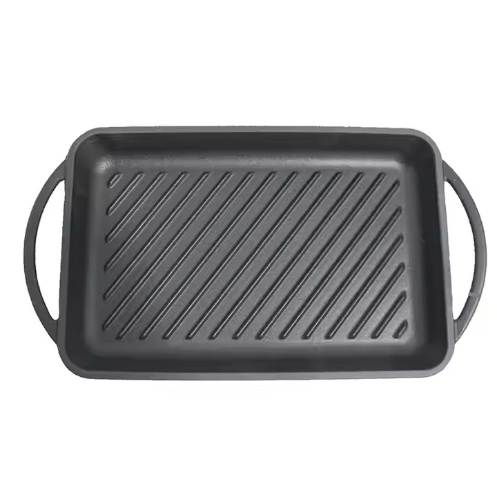 Wholesale Outdoor Rectangular Vegetable Oil Pre-Seasoned Griddle Barbecue Grill Pan
