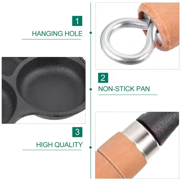 Premium Custom Logo Pre-Seasoned 6/8/10"Inch Round Non Stick Cast Iron Fry Pan Skillet Pan Cookware for Cooking