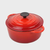 Low MOQ Round Gradient Enamel Coated Cast Iron Dutch Oven Casserole Pot With Two Handles