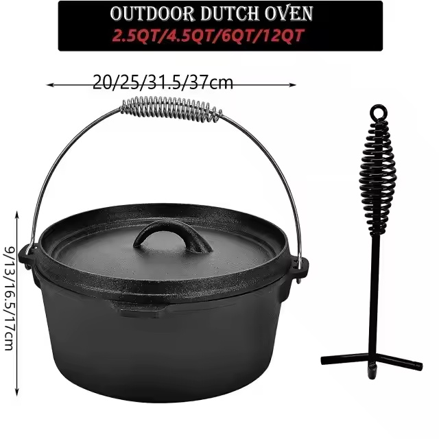 Multi-Size 16/20/24Cm Best Cast Iron Mini Dutch Oven Set Dutch Oven Cast Iron Pot