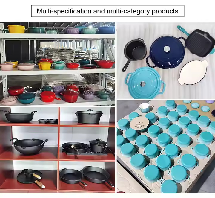 Premium Custom Logo Pre-Seasoned 6/8/10"Inch Round Non Stick Cast Iron Fry Pan Skillet Pan Cookware for Cooking