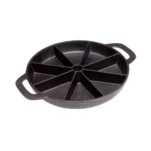 Round Kitchen Non Stick Cast Iron Biscuit Cornbread Fry Pan Skillet Muffins Pancake Pan Wedge Baking Pan