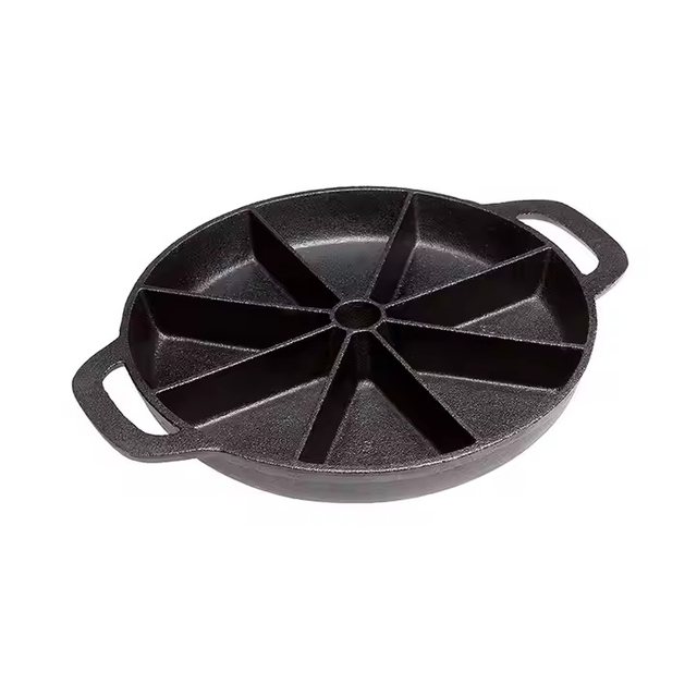Round Kitchen Non Stick Cast Iron Biscuit Cornbread Fry Pan Skillet Muffins Pancake Pan Wedge Baking Pan
