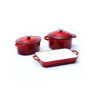 Hot Selling 7 Pieces Cast Iron Pre-seasoned Camping Pot Cookware Set