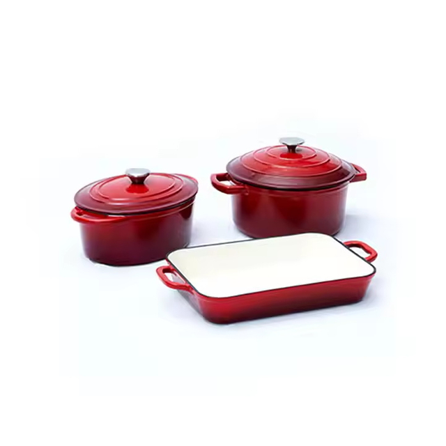 Hot Selling 7 Pieces Cast Iron Pre-seasoned Camping Pot Cookware Set